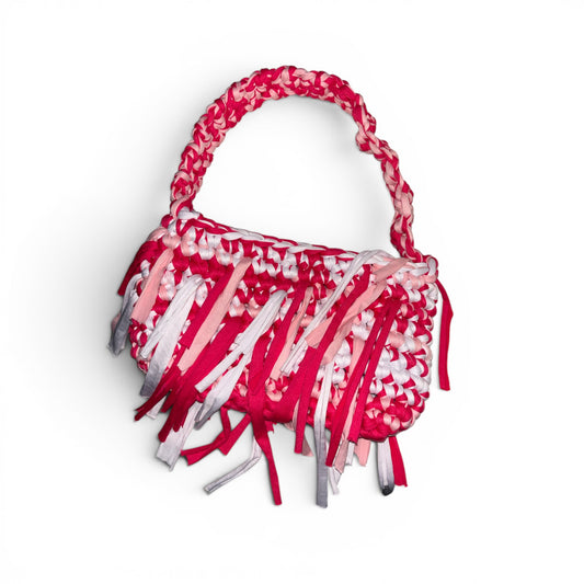 Ready made Simona small with strap. Pink lightpink & white