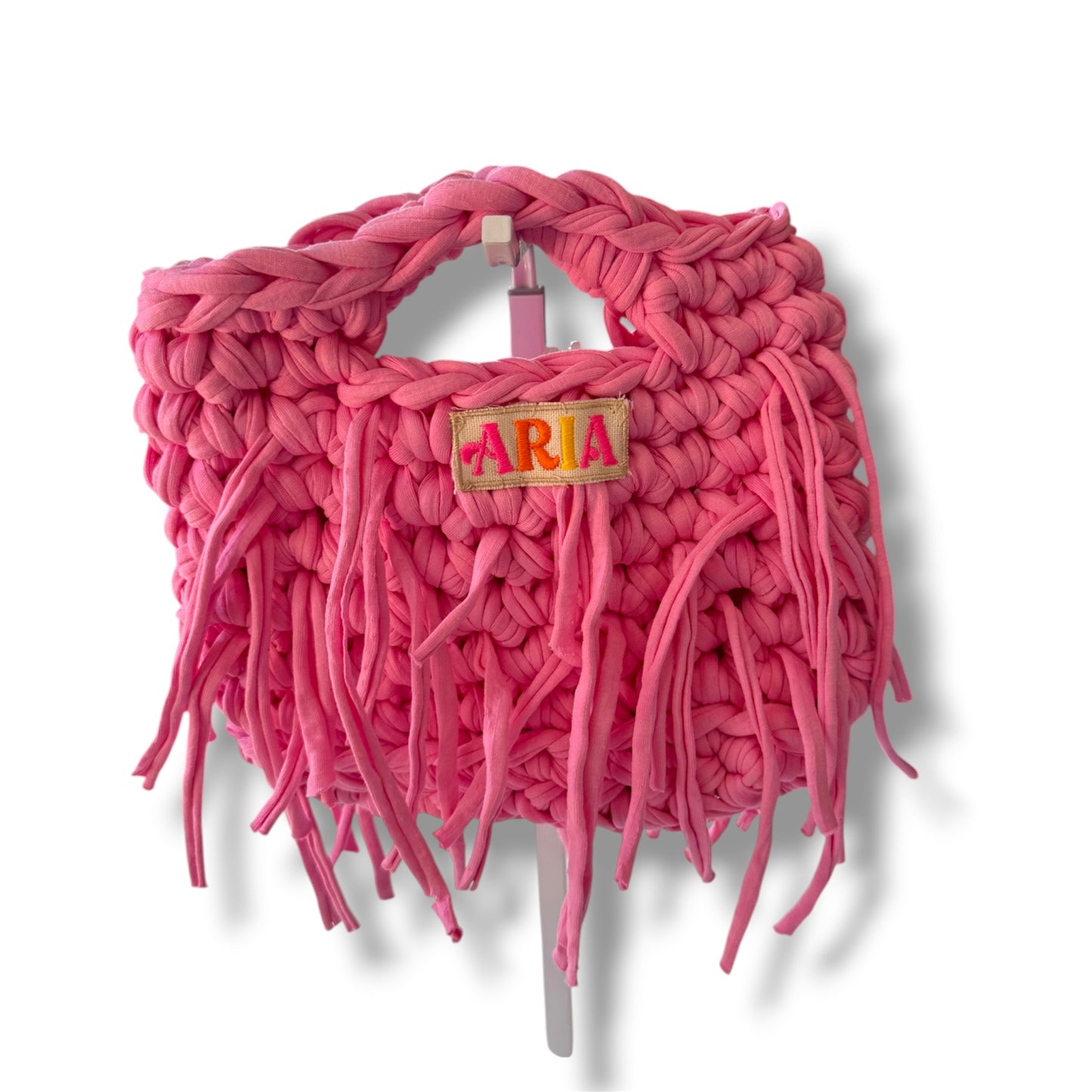 Ibiza mini, mid pink with tassels