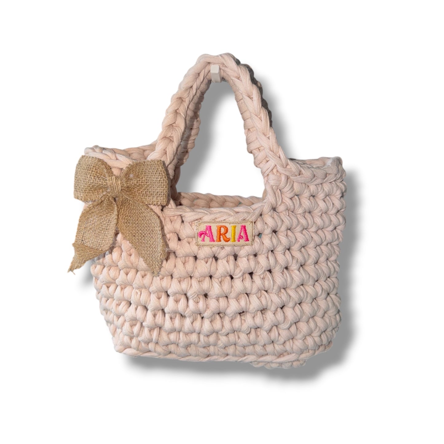 Powder pink basket style bag