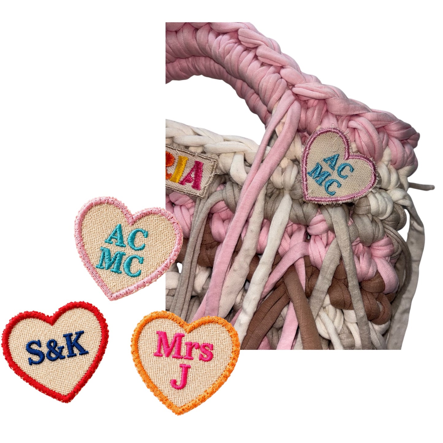 Custom monogram bag patches & labels
