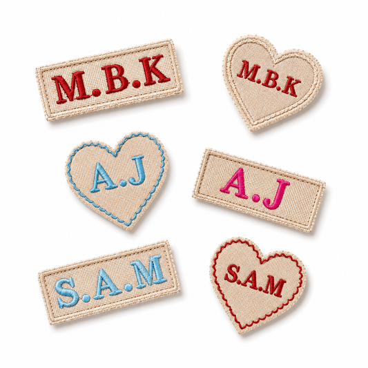 Custom monogram bag patches & labels
